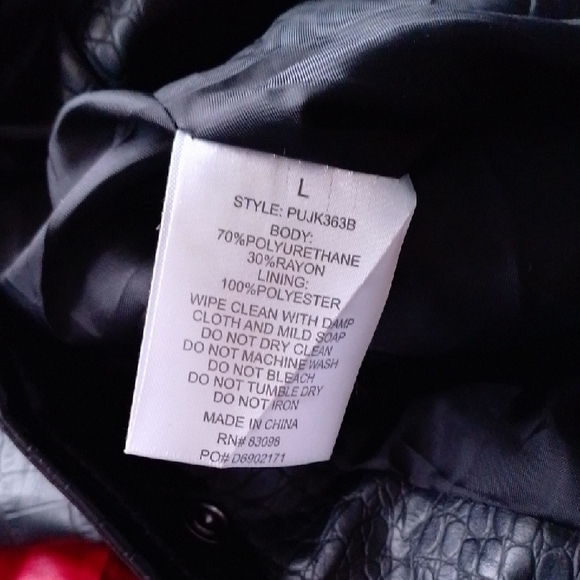 Faux Snakeskin Leather Motorcycle Jacket - Picture 8 of 8